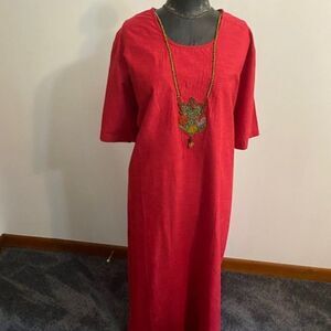 Apricot Red embellished dress, size 3X